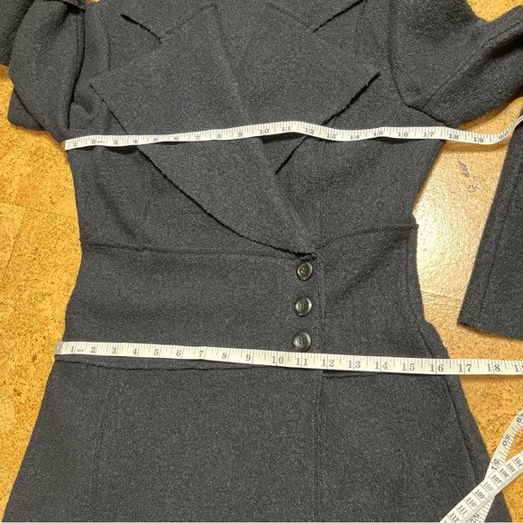 Promod Black Wool Button Coat Sz EU 38/ U.S. 8/M - Picture 12 of 15